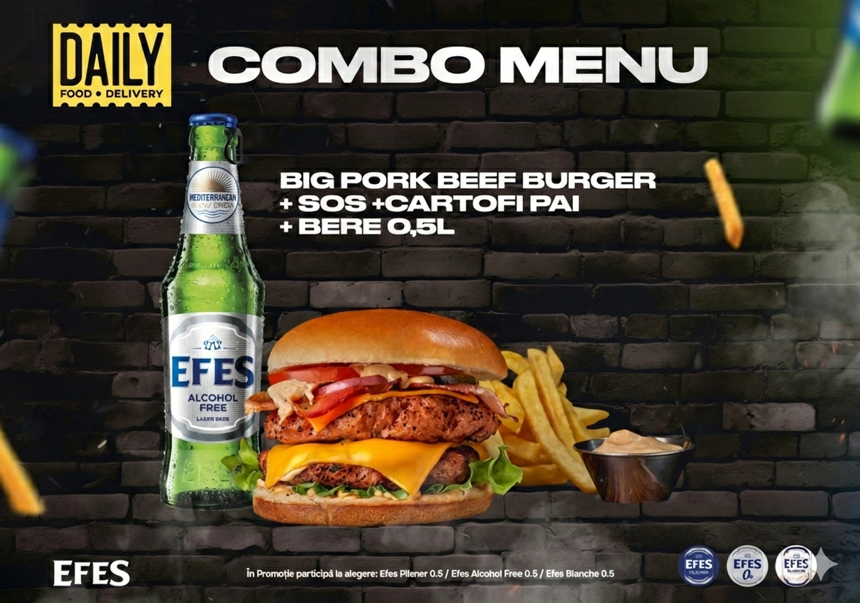 Combo Efes Big Pork-Beef Burger — fotografie produs